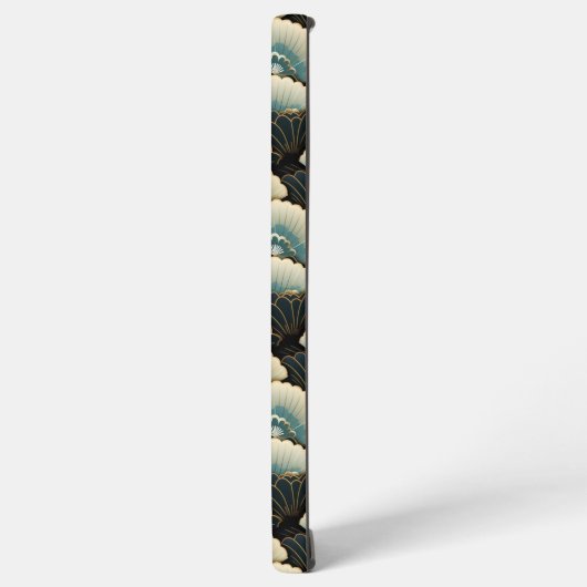 Gouden en Blauwgroen Patroon Japans-geïnspireerde  Samsung Galaxy Hoesje (Linkerkant)