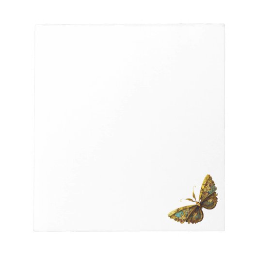  gouden en Blauwgroen vlinder Notitieblok (Voorkant)