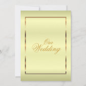 Gouden en Bleke gele satijnen uitnodiging (Achterkant)