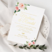 gouden en bloedige bruiloft folie uitnodiging