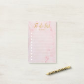 Gouden en Blush Roze Marmer Takenlijst Post-it® Notes (Op bureau)