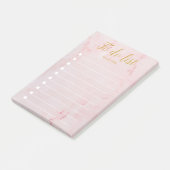 Gouden en Blush Roze Marmer Takenlijst Post-it® Notes (Schuin)