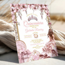 Gouden en Blush Roze Tiara Bloem Quinceañera