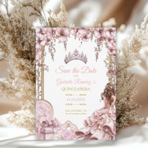 Gouden en Blush Roze Tiara Bloemige Quinceañera