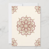 Gouden en Bourgondische Islamitische Moslim Mehndi Kaart (Achterkant)