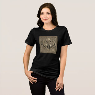 Gouden en bronzen Scarabee tegelpatroon T-shirt