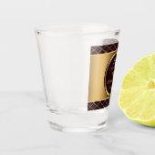gouden en bruine diamantvormen shot glas (Links)