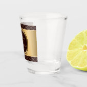 gouden en bruine diamantvormen shot glas (Rechts)