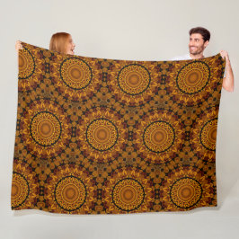 Gouden en bruine fleece deken