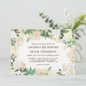 Gouden en Champagne bruiloft uitnodigingen (Staand voorkant)