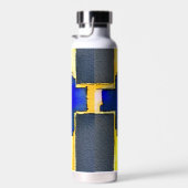 Gouden en Cyaan Waterverf Cross Waterfles (Rechts)