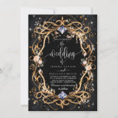 gouden en diamanten zwarte bruiloft kaart (Voorkant)