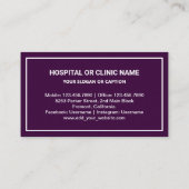 Gouden en Donker Paarse Tand Tandheelkundige klini Visitekaartje (Achterkant)