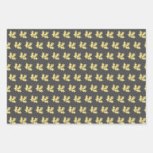 gouden en donkergrijze feestdagen inpakpapier vel (Voorkant 3)
