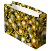 Gouden en Gele Kerstbal Cluster Groot Cadeauzakje (Achterkant Gekanteld)