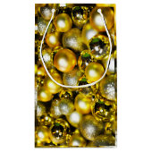 Gouden en Gele Kerstbal Cluster Klein Cadeauzakje (Achterkant)