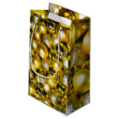 Gouden en Gele Kerstbal Cluster Klein Cadeauzakje (Achterkant Gekanteld)