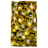 Gouden en Gele Kerstbal Cluster Klein Cadeauzakje (Voorkant)