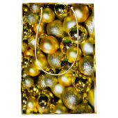 Gouden en Gele Kerstbal Cluster Medium Cadeauzakje (Voorkant)