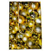 Gouden en Gele Kerstbal Cluster Medium Cadeauzakje (Achterkant)