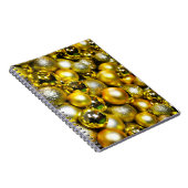 Gouden en Gele Kerstbal Cluster Notitieboek (Rechterzijde)