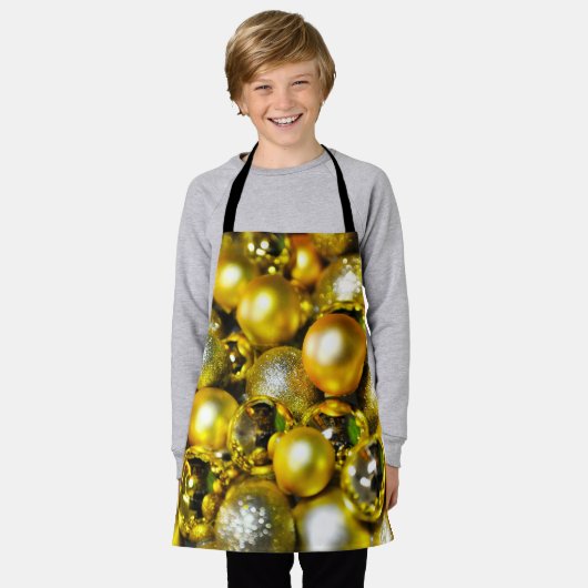 Gouden en Gele Kerstbal Cluster Schort (Gedragen)