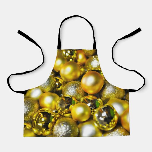 Gouden en Gele Kerstbal Cluster Schort (Voorkant)