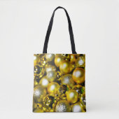 Gouden en Gele Kerstbal Cluster Tote Bag (Voorkant)