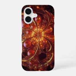 Gouden en gele transparante glazen bolfractal iPhone 16 hoesje