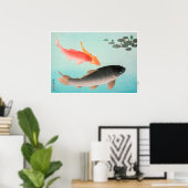 Gouden en gewone karper Ohara Koson (1935) Poster (Thuiskantoor)