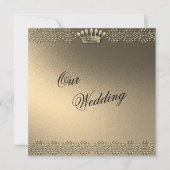 Gouden en Glamoureuze Bruiloft Kaart (Voorkant)