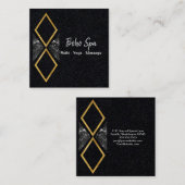 Gouden en Glitter Geometrische Boho Vierkante Visitekaartje (Voorkant / Achterkant)