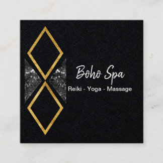 Gouden en Glitter Geometrische Boho Vierkante Visitekaartje
