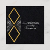 Gouden en Glitter Geometrische Boho Vierkante Visitekaartje (Achterkant)