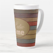 Gouden en grijze blauwe streep latte mok (Rechterhoek)