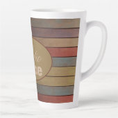 Gouden en grijze blauwe streep latte mok (Rechts)