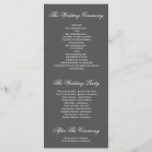 Gouden en Grijze  Bloemen Trouwprogramma's Programmakaart (Achterkant)