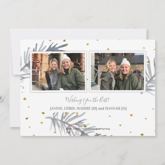 Gouden en grijze fotovakantiepassen aankondiging (Achterkant)