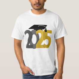 Gouden en Grijze Klasse van 2025 Afstuderen T-shirt