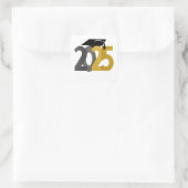 Gouden en Grijze Klasse van 2025 Afstuderen Vierkante Sticker (Tas)