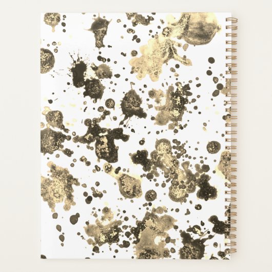 Gouden en grijze Metallic Splash Effect 2 Planner (Achterkant)