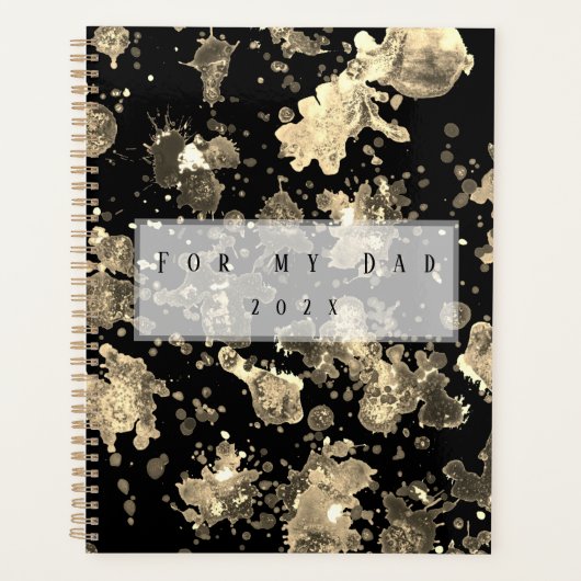 Gouden en grijze Metallic Splash Effect Planner (Voorkant)