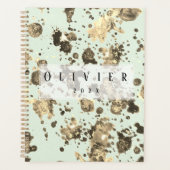 Gouden en grijze metallic splash-effect planner (Voorkant)