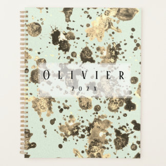 Gouden en grijze metallic splash-effect planner