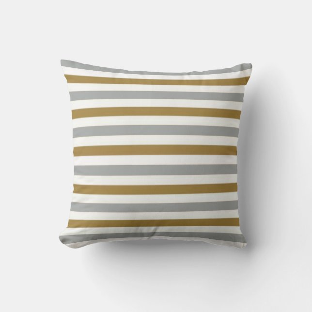 Gouden en grijze Monogram Pillow Kussen (Voorkant)