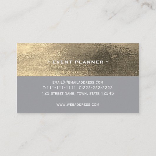 Gouden en grijze professional visitekaartje (Achterkant)