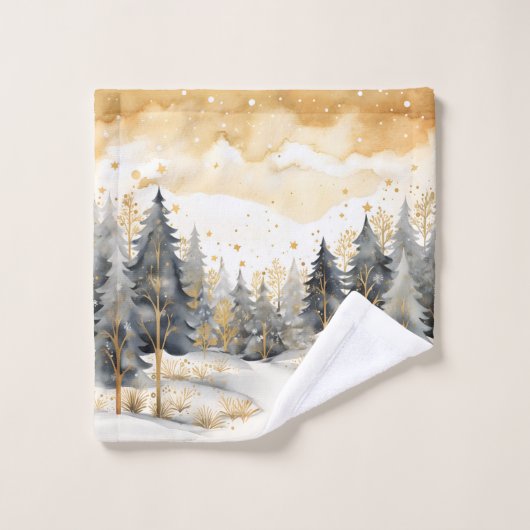 Gouden en grijze winter in het Bos Bad Handdoek (Wasdoekje)