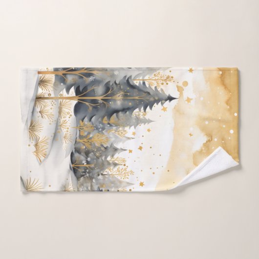 Gouden en grijze winter in het Bos Bad Handdoek (Handdoek)