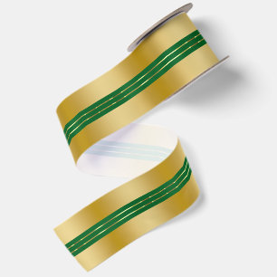 Gouden en groene achtergrond glanzende strepen acc satijnen lint