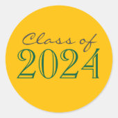 Gouden en Groene Afstuderen Envelop Seal Stickers (Voorkant)